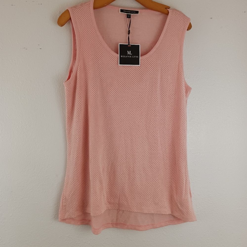 Melanie Lyne sleeveless pink blouse size L